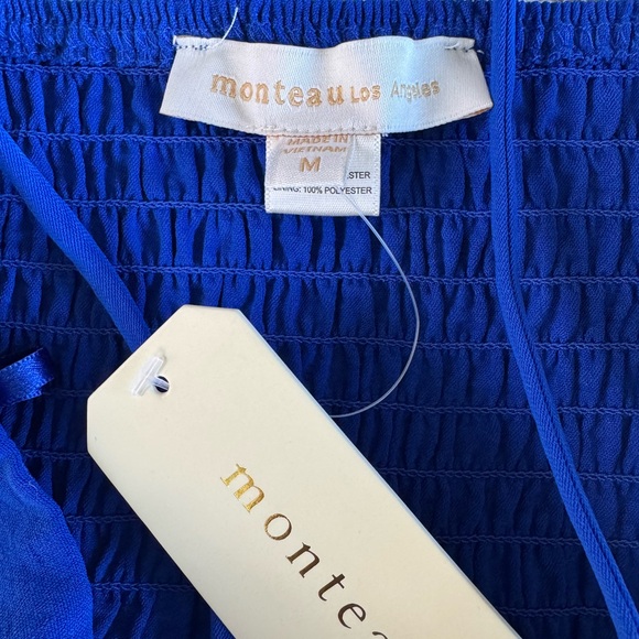 Monteau Cobalt Blue Peplum Cami Tank Top Size Medium - Picture 4 of 9